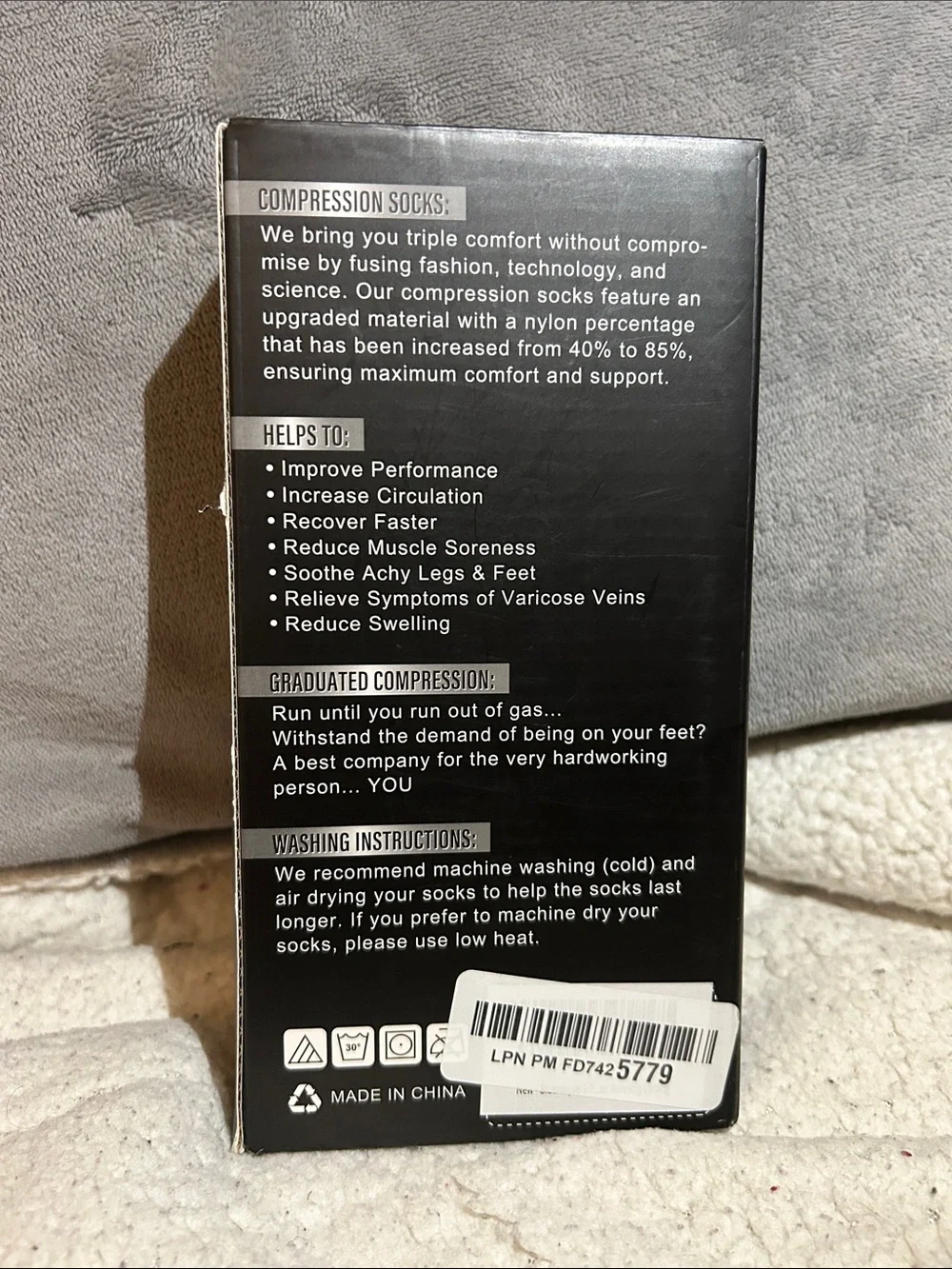 Compression Socks (15-20 mmHg) - 2 pack, black and grey, SZ, XL NWT